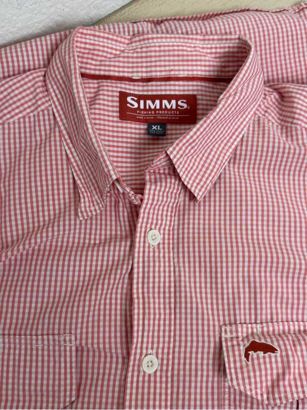 SIMMS men’s long sleeve button down fishing shirt | XL Orange - Picture 5 of 7